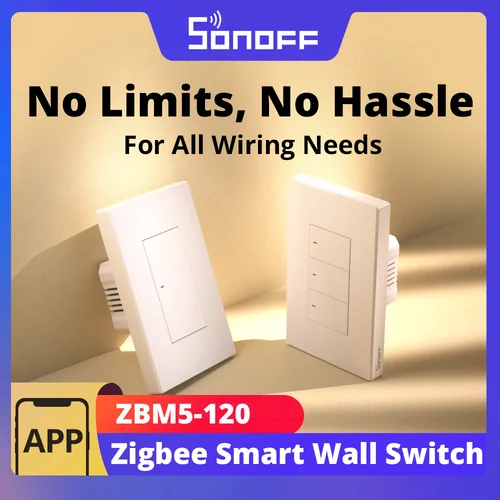 Imagen 1 del producto SONOFF ZBM5-120 Zigbee interruptor de pared inteligente Control por voz a través de la aplicación eWeLink Alexa Google sin relé de cable neutro separar escena inteligente