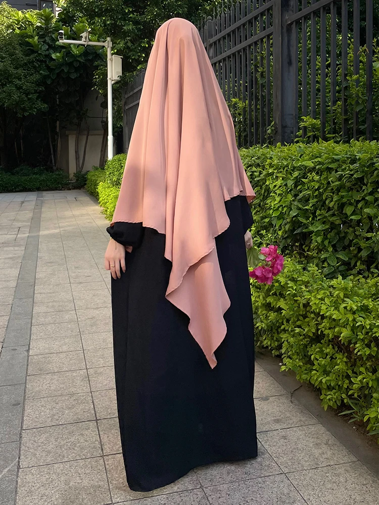 Eid Prayer Khimar Hijiab Women 1 Piece Headscarf Long Khimar Ramdan Muslim Long Headcarf One Piece Jubha Islamic Hijabs Musulman