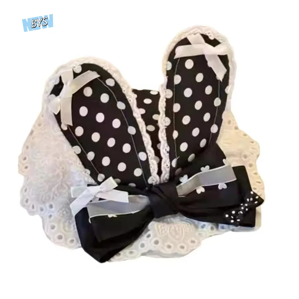

Lightweight Anime Bows Hair Clip Breathable Fabric Secure Grip Bow Polka Dot Hat Hairpin Versatile Easy to Wear