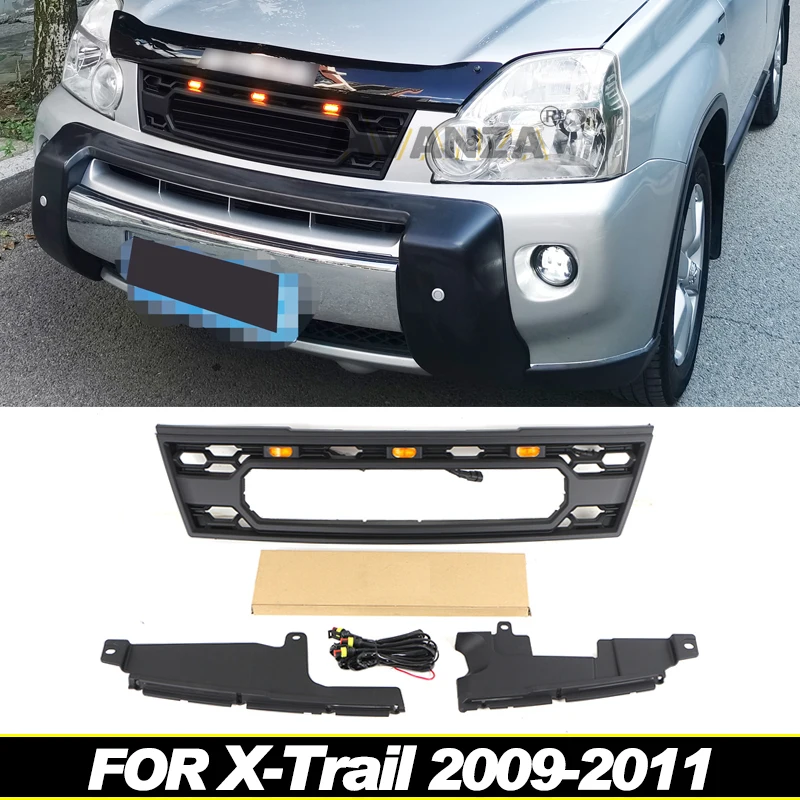 

Front Grill W/Light Fits For NISSAN X-Trail 2009-2011 modification Racing grill