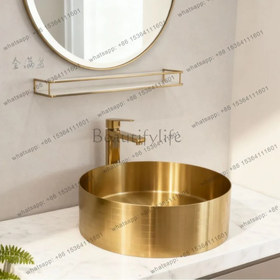 

304 stainless steel round basin on the table Hotel B&B Art basin bathroom basin