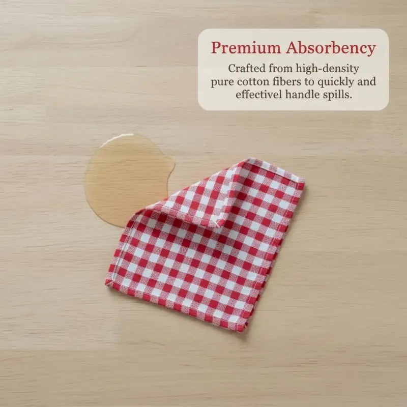 Gingham Cloth Napkins 45x45cm Soft Cotton Small Check Reusable Table Napkins for Wedding Party Dinner Decor