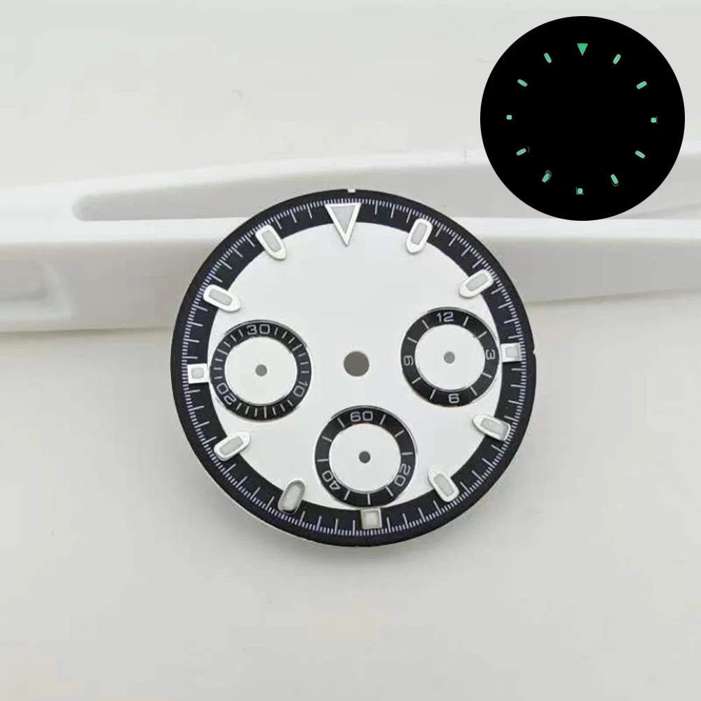 New Vk63 Dial 29Mm Dial Modified Multifunctional Panda Dial With Green Glow Accessory Customization Logo