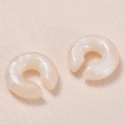 1 Pair Simple Smooth Circle Round Ear Clip On Earrings For Women C Shape Resin Without Piercing Fake Cartilage Ear Cuff Jewelry