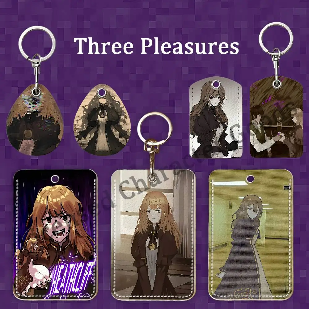 L-Limbus C-Company Catherine Custom Access Card Case Leather Card Holder Keychain Key Ring Transportation Card Case Gifts
