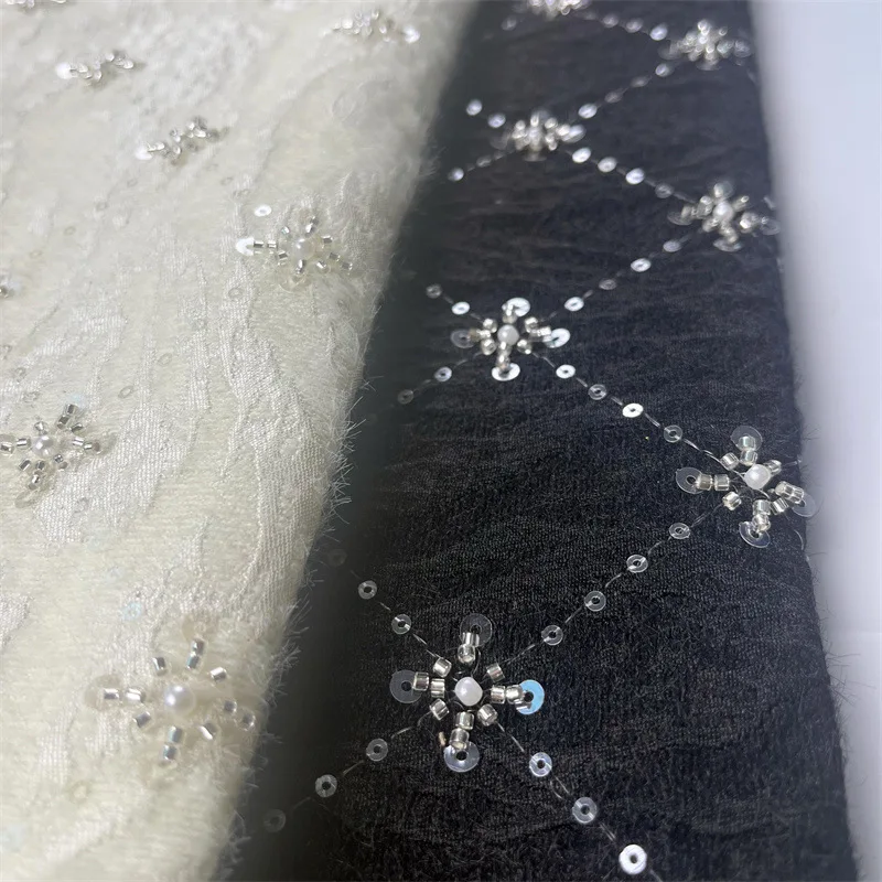 

3D ткань с вышивкой бисером, полиэстер, вышитая ткань, классическая рубашка, ткань с вышивкой