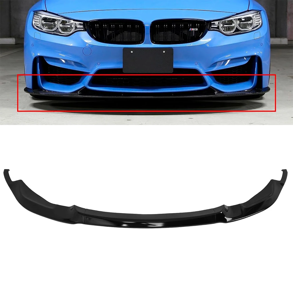 

For BMW M3 (F80) / M4 (F82/F83) 2015-2020 Gloss Black Car Front Bumper Splitter Lip Diffuser Body Kit Spoiler Guard