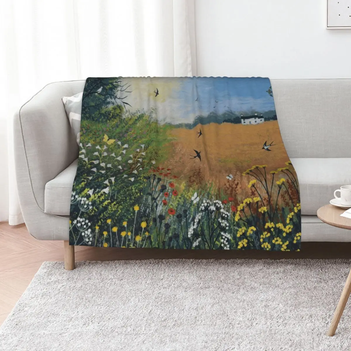Harvest Swallows Throw Blanket Furrys Giant Sofa Custom Moving Luxury Thicken Plaid on the sofa Blankets