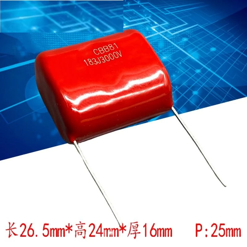5PCS CBB81 CBB MKP 3000v 183J 18nf 0.018uf 3kv 25MM high-voltage pulse capacitor