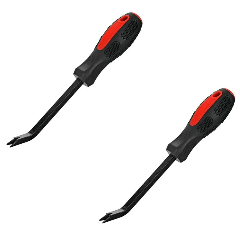 2 Piece Woodworking Nail Puller Nail Puller Red & Black Used For Woodworking And Automobile Tire Maintenance Screwdriver Pry Bar