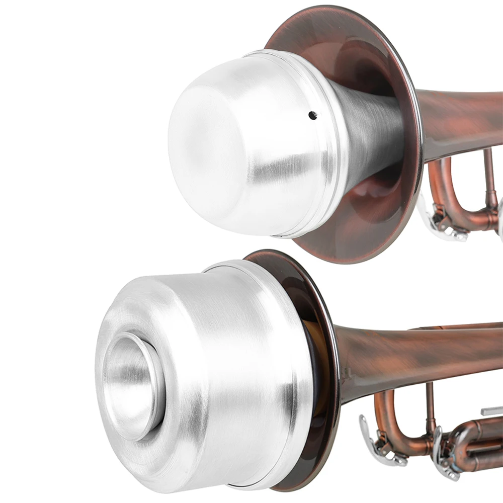 Trumpet Mute Rubber Sealed Aluminum Alloy Trumpet Mute Beginner Practice Muffler Parts Brass Wind Instrument Accessories