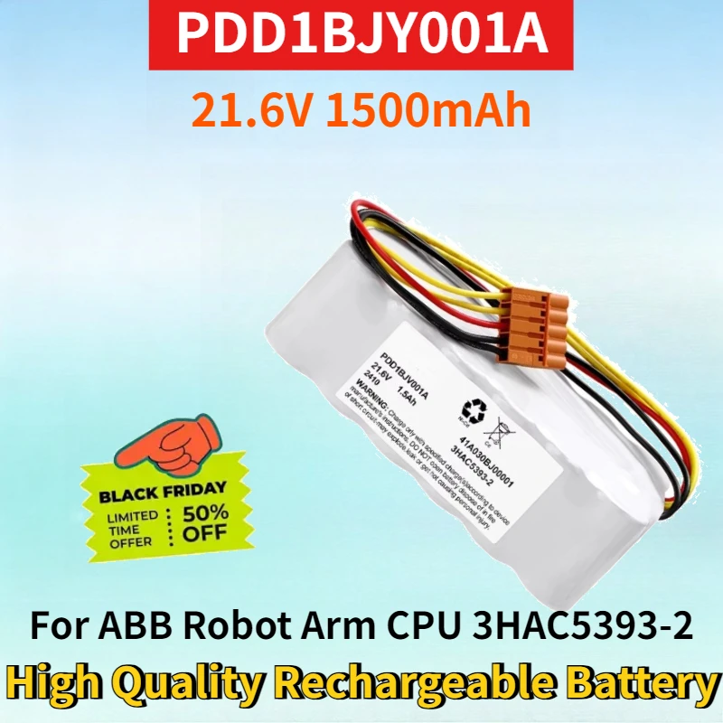 New PDD1BJY001A 21.6V 1.5Ah Lithium-ion Battery for ABB Robot Arm CPU 3HAC5393-2 41A030BJ0001 High Quality Rechargeable Battery