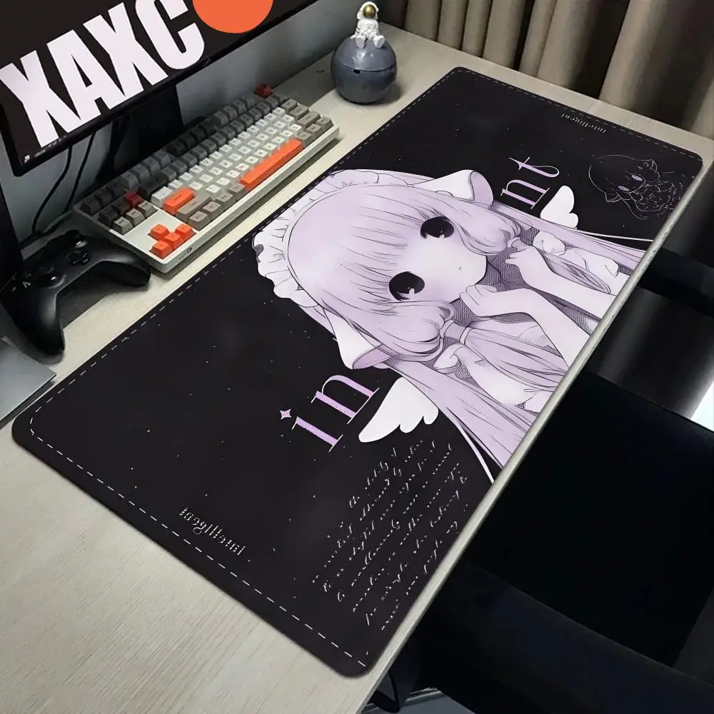 

Cute Girl Desk Mat C-Chobits Chii Cartoon Laptop Mousepad Black Mouse Pad Office Pc Cabinet Mouse Mat HD Printing Computer Pads