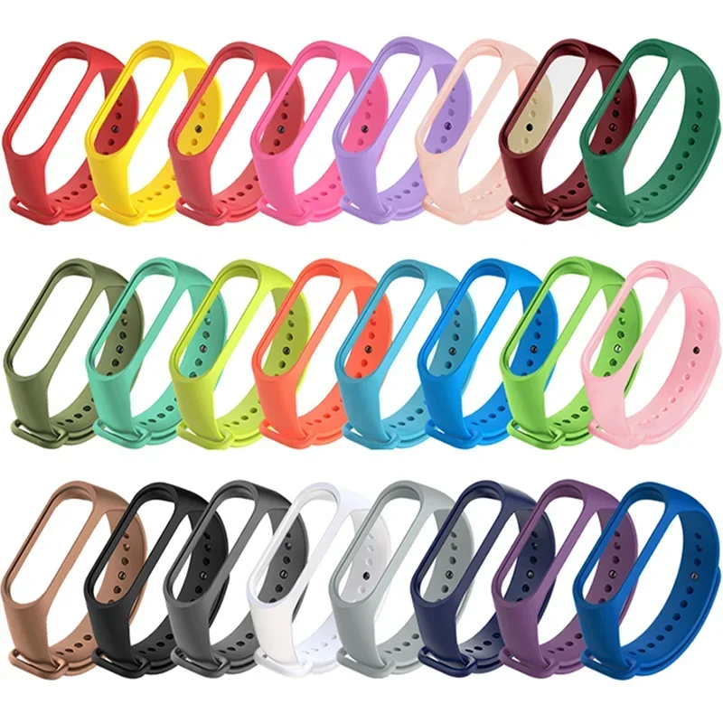 Bracelet en silicone pour Xiaomi Mi Band, accessoires de montre, bracelet, 7, 6, 5, 4, 3