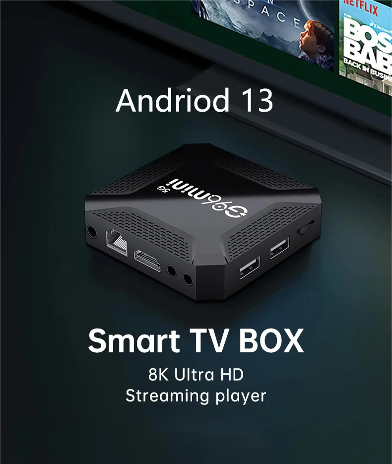 Original Android13.0 G96mini5G smart TV Box Support 8K Video 2G RAM 16G ROM Wifi Media Set Top Box RK3228a Cortex-A53