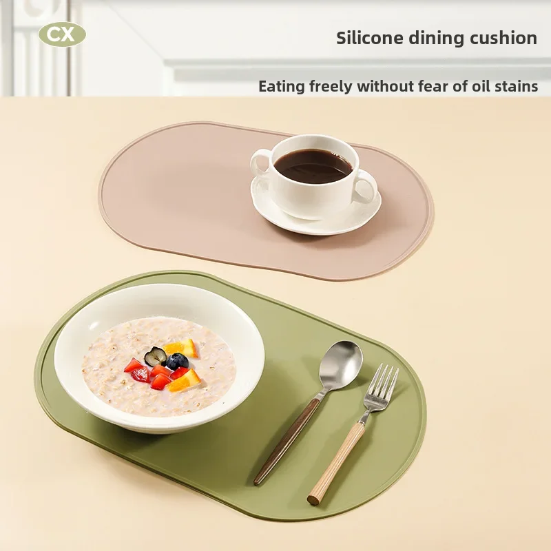 New Solid Color Heat Resistant Dining Mat Anti-scalding Pad Silicone Waterproof Oil-proof Western Dining Table Mat Wholesale