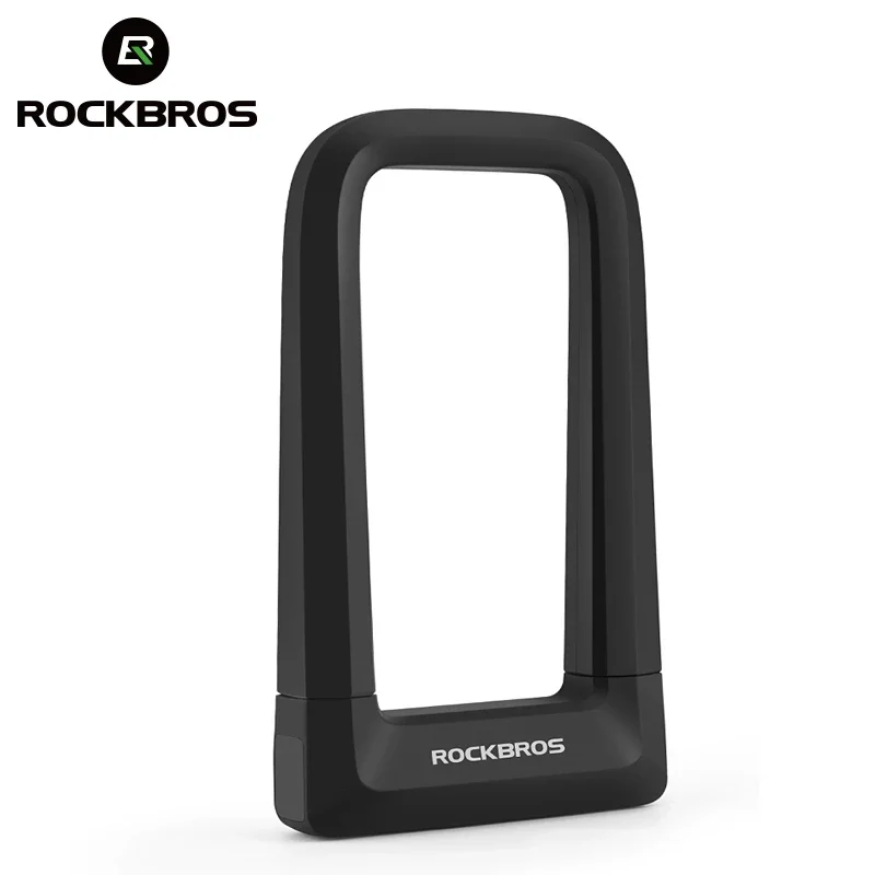 ROCKBROS Bike Lock Silicone U-Shaped Lock Resistant To Hydraulic Shear Motorcycle Anti-Theft Lock Electric Bicycle Accessories