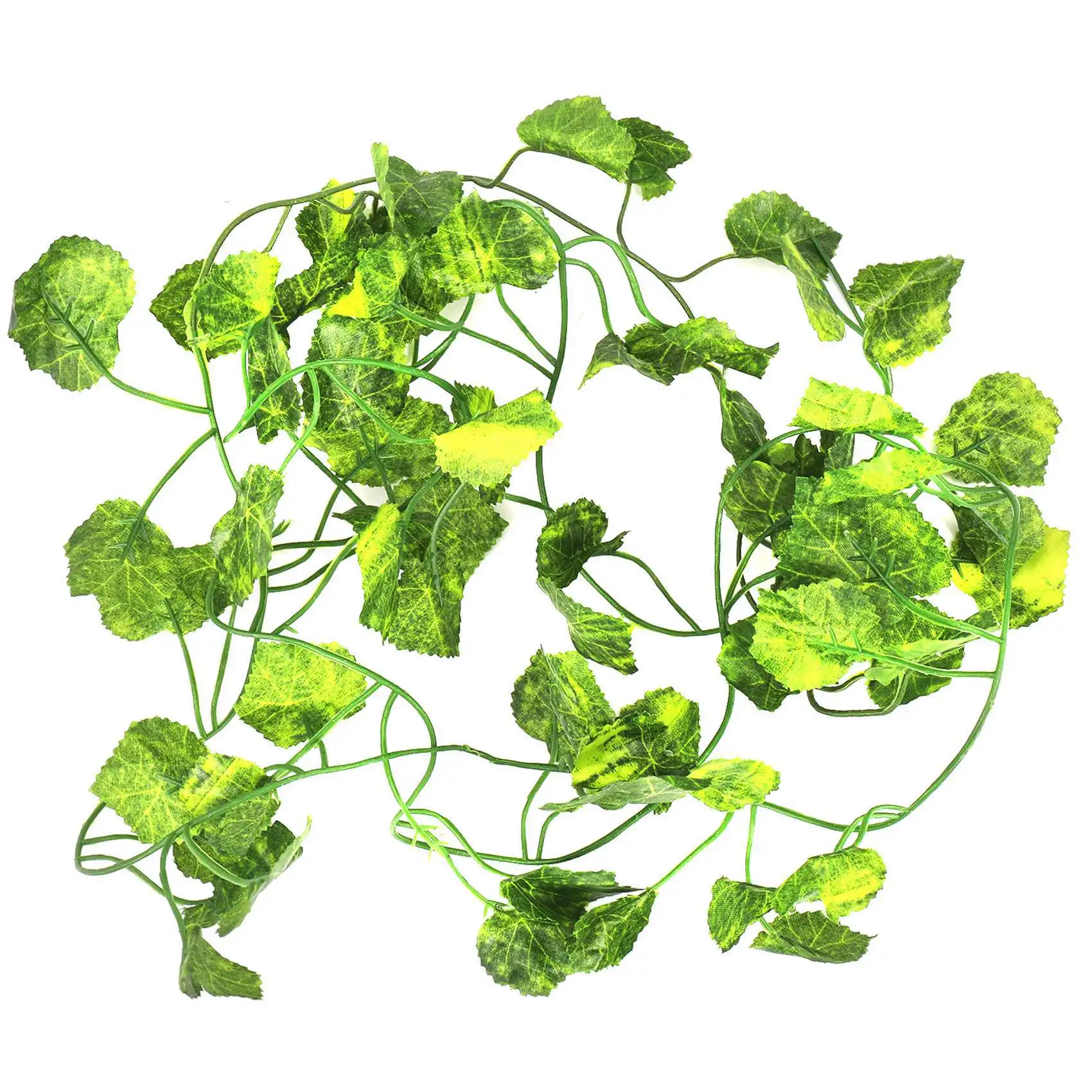 LICE-2 Pz 2 M Lungo Piante Artificiali Foglie di edera Verde Uva Artificiale Vite Falso Parthenocissus Foglie di Foglio Begonia