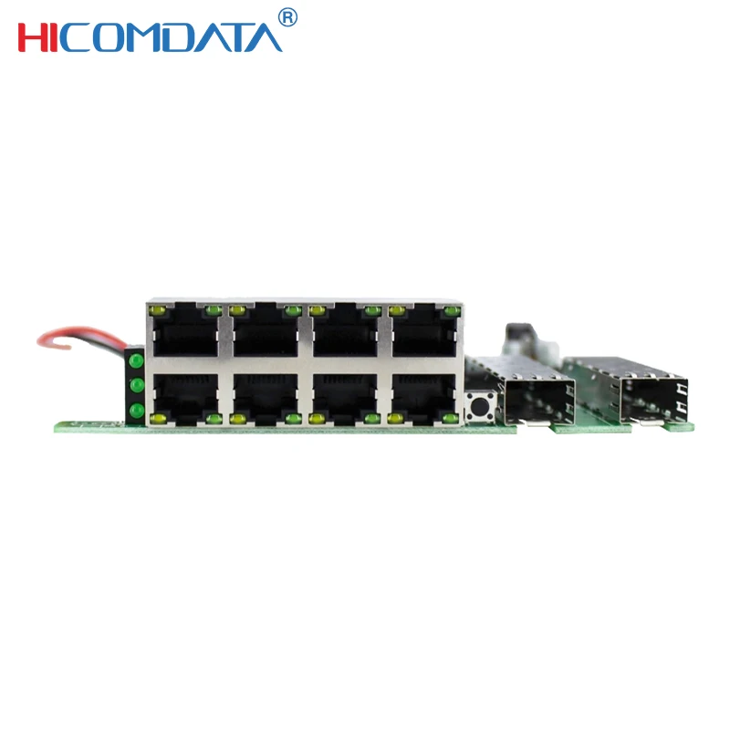 HICOMDATA 1000M POE Switch PCBA Module 10 Ports IEEE802.3af/at 48V 30W POE Network Switch