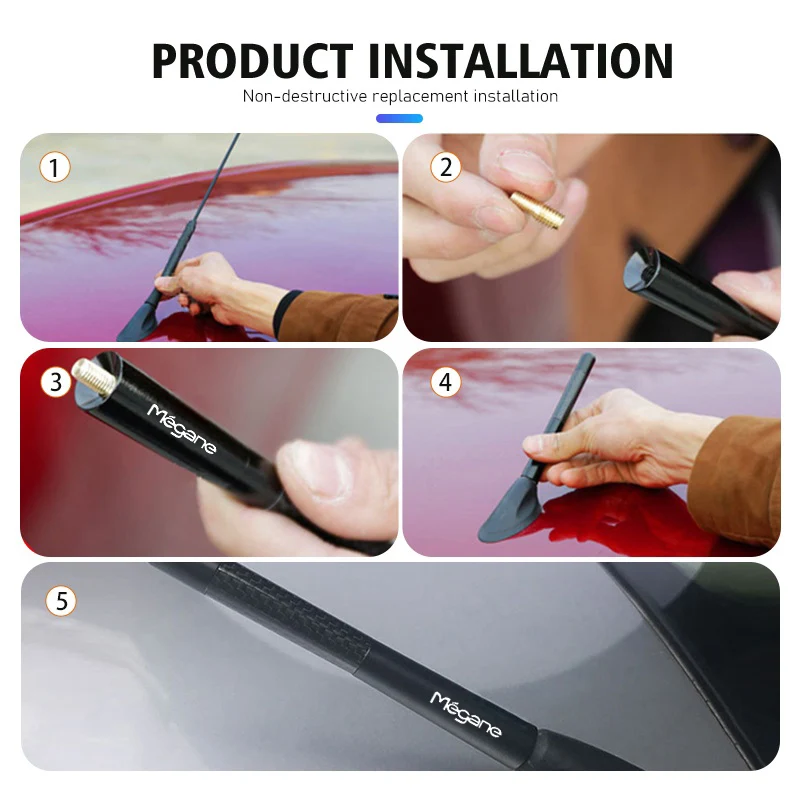 8/12CM Universal Enhanced Signal FM AM Car Radio Antenna Mast For Renault Megane Logo Embkem Stereo Auto Radio Auto Accessories view 6
