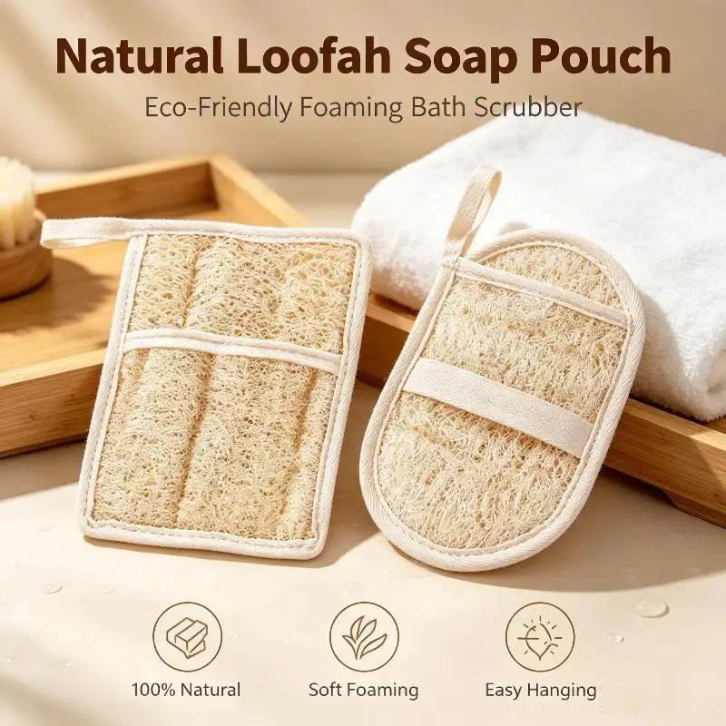 Natural Loofah Exfoliating Sponges Gentle Body Scrubber For Shower Bath