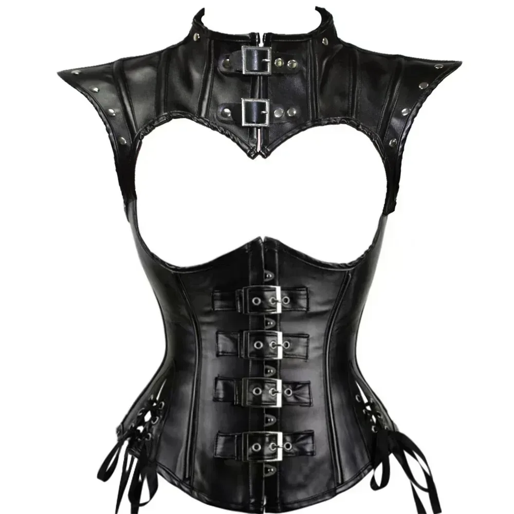 

Steampunk Corsets and Bustiers Plus Size Women Faux Leather Corsets Tops Gothic Pirate Vintage Outerwear Clothing