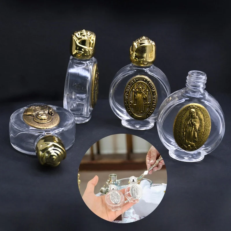 23 نوعًا من زجاجات الصليب الديني زجاجة المياه المقدسة يسوع زجاجة النحت العذراء المسيحية زجاجة الماء المقدس #3