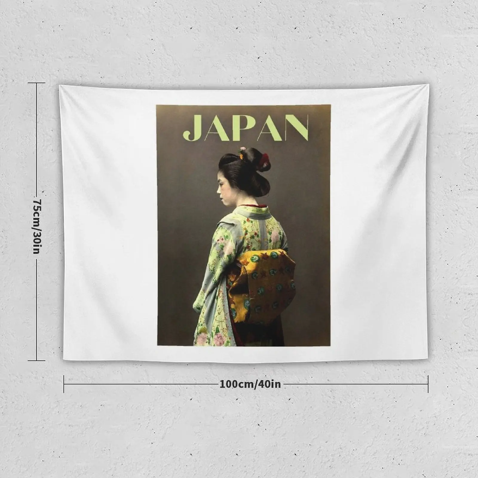 Japanese Geisha - Vintage Girl in a Kimono - Restored Tapestry Bedrooms Decor Home Decorating Living Room Decoration Tapestry