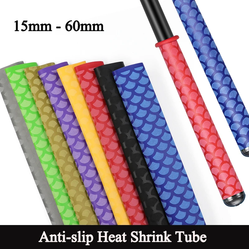 

15mm - 60mm Non-Slip Heat Shrink For Tennis Fishing Badminton Sport Stick Grip Handles Protect Sleeve 1M Fish Scale/X Patterns