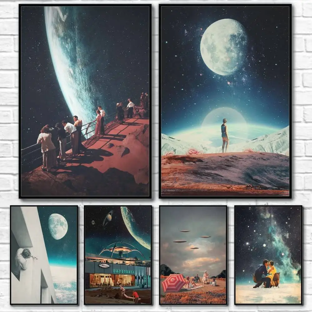 

F-Frank MothS Science Fiction Poster Home Living Bed Room Bar Hallway Sticky Wall Art Printing Waterproof Aesthetic Decor
