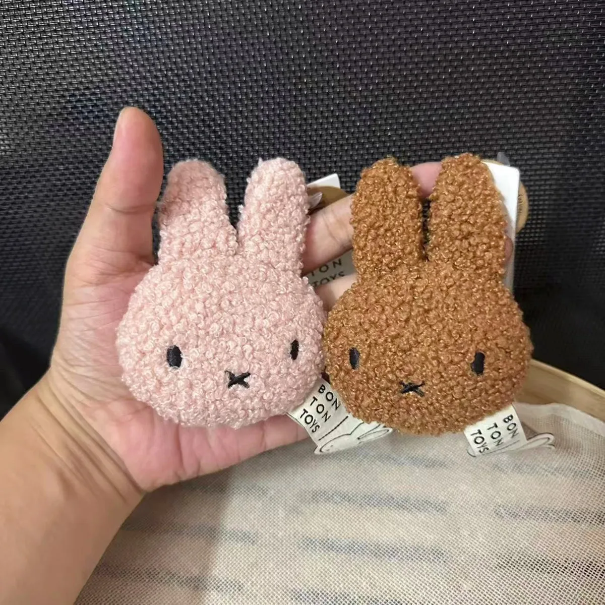 Kawaii Miffy Anime Schlüsselanhänger Plüsch Kopfförmiger Anhänger Schlüsselring Gestrickter Anhänger Geschenk