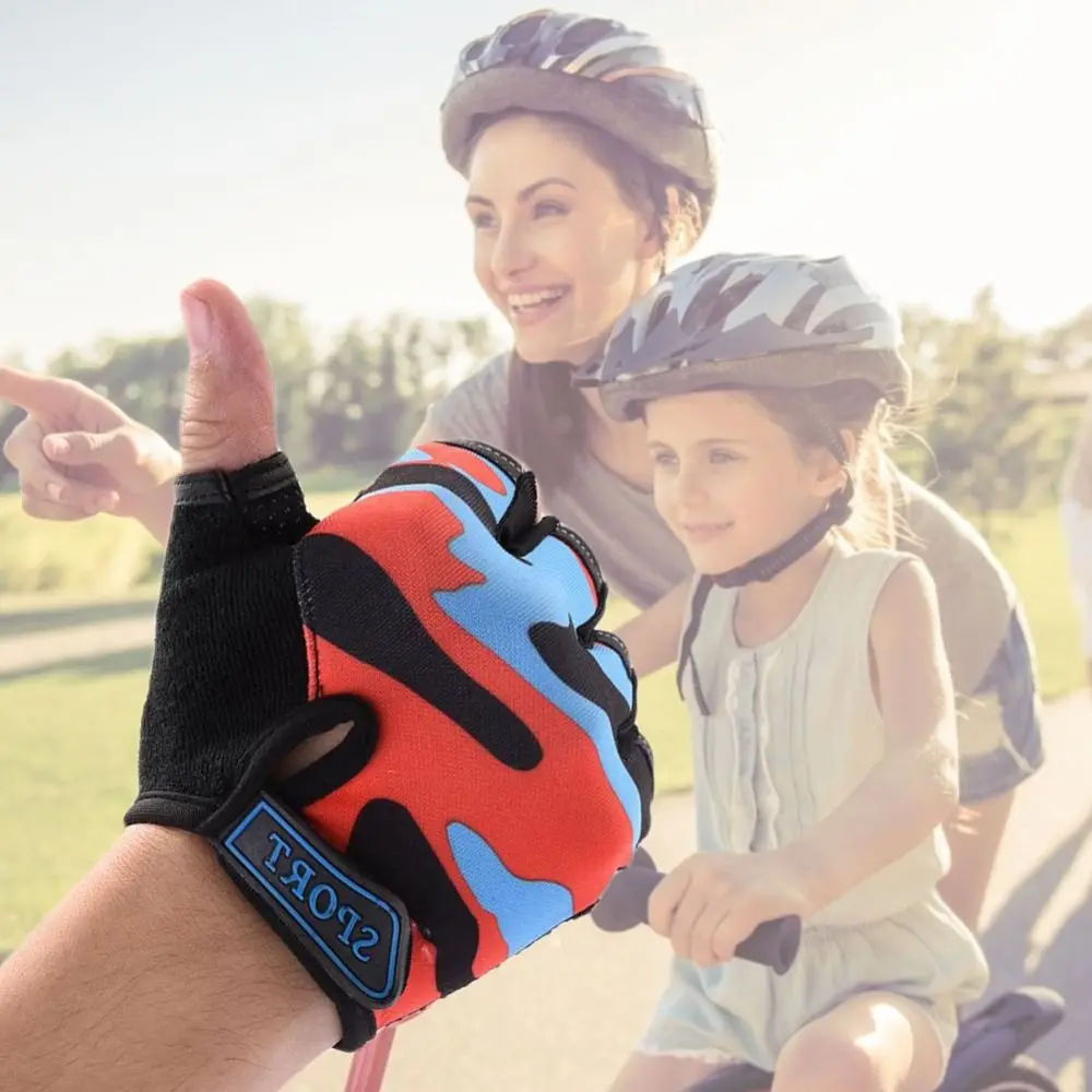 Sports Riding Equipment Cycling Non-slip Half Finger Mittens Child Bicycle Gloves  Children's Bike Gloves