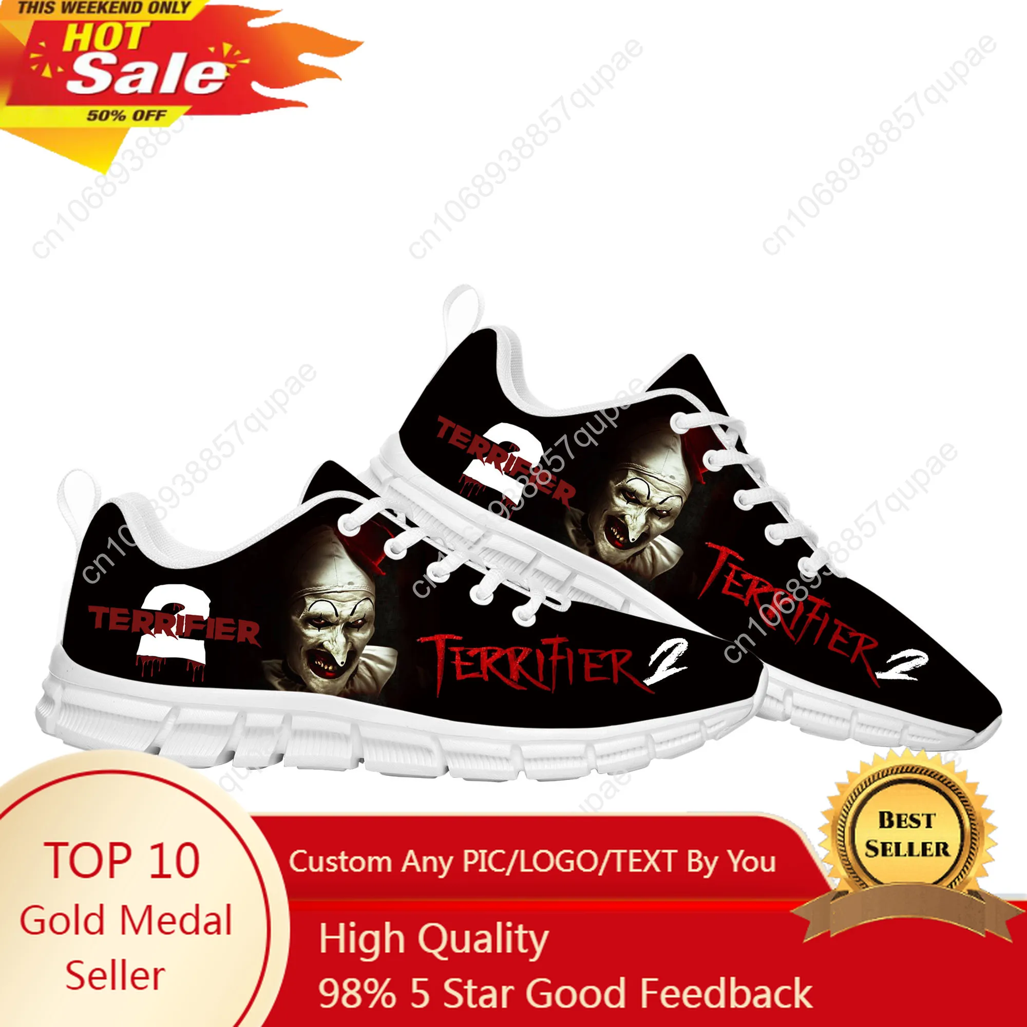 

Terrifier Clown halloween Sports Shoes Mens Womens Retro fun Sneakers Fashion Casual Hiking Sneaker Custom Built Shoes