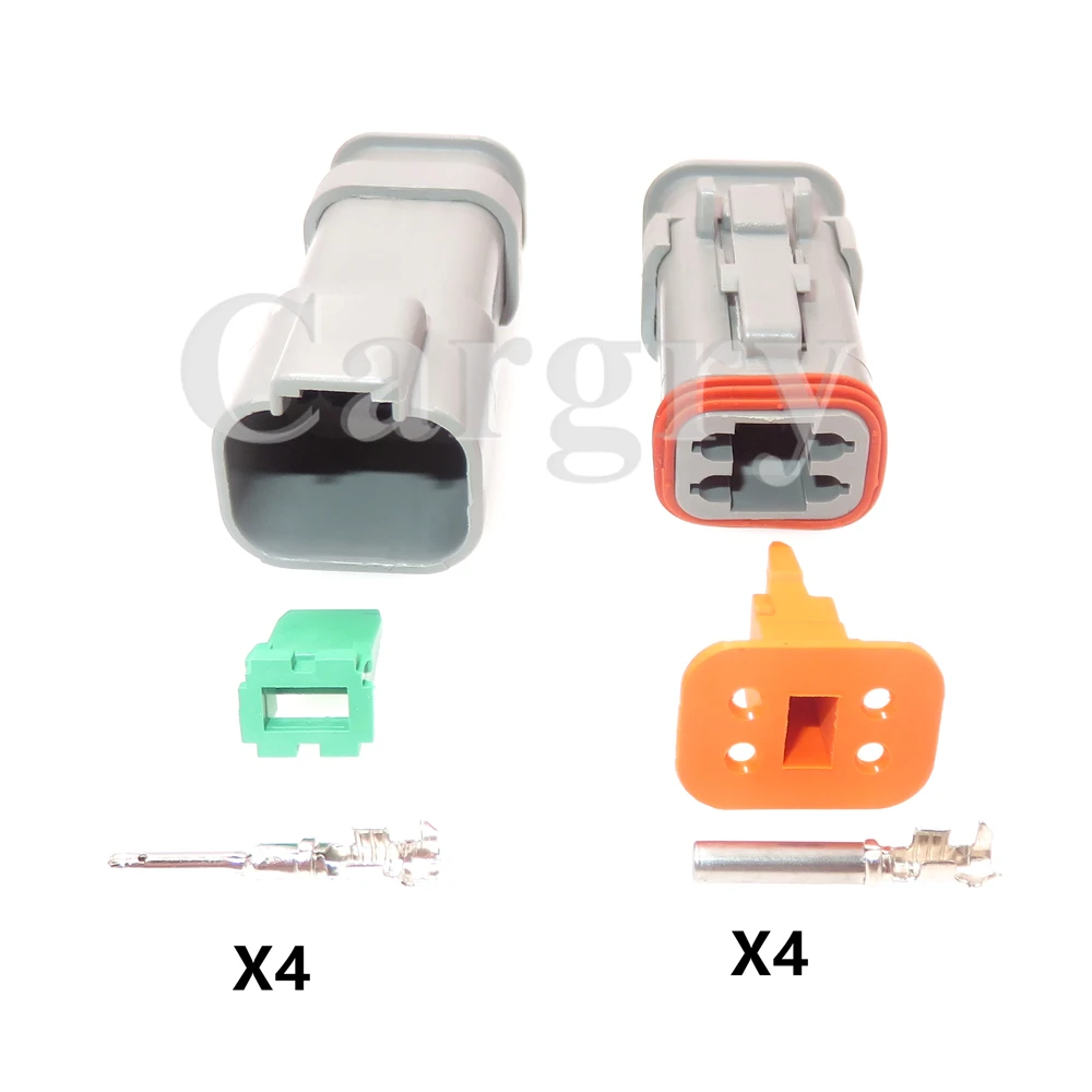 1 Set 4P DT04-4P-E008 DT04-4S-E008 Automobile Electric Cable Waterproof Socket AC Assembly Car Plastic Housing Sealed Connector