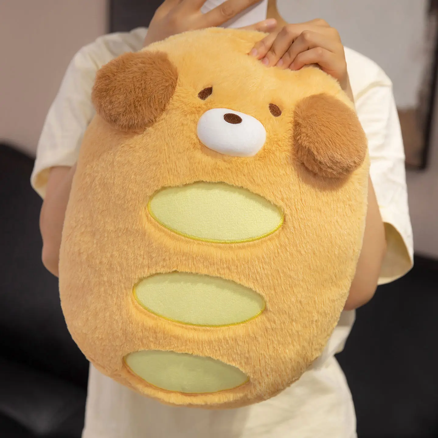 30/40/50CM 귀여운 빵 모양의 개 플러시 베개 부드러운 박제 동물 쿠션 크리 에이 티브 빵 베개 장난감 좋은 선물