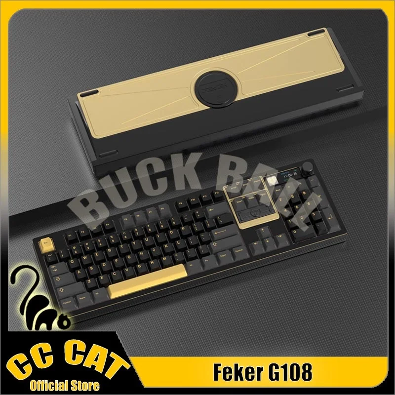 

Feker G108 Aluminum Alloy Mechanical Keyboard 3mode Wireless Keyboard Gasket Top With Screen Esport Hot Swap Rgb Gaming Keyboard