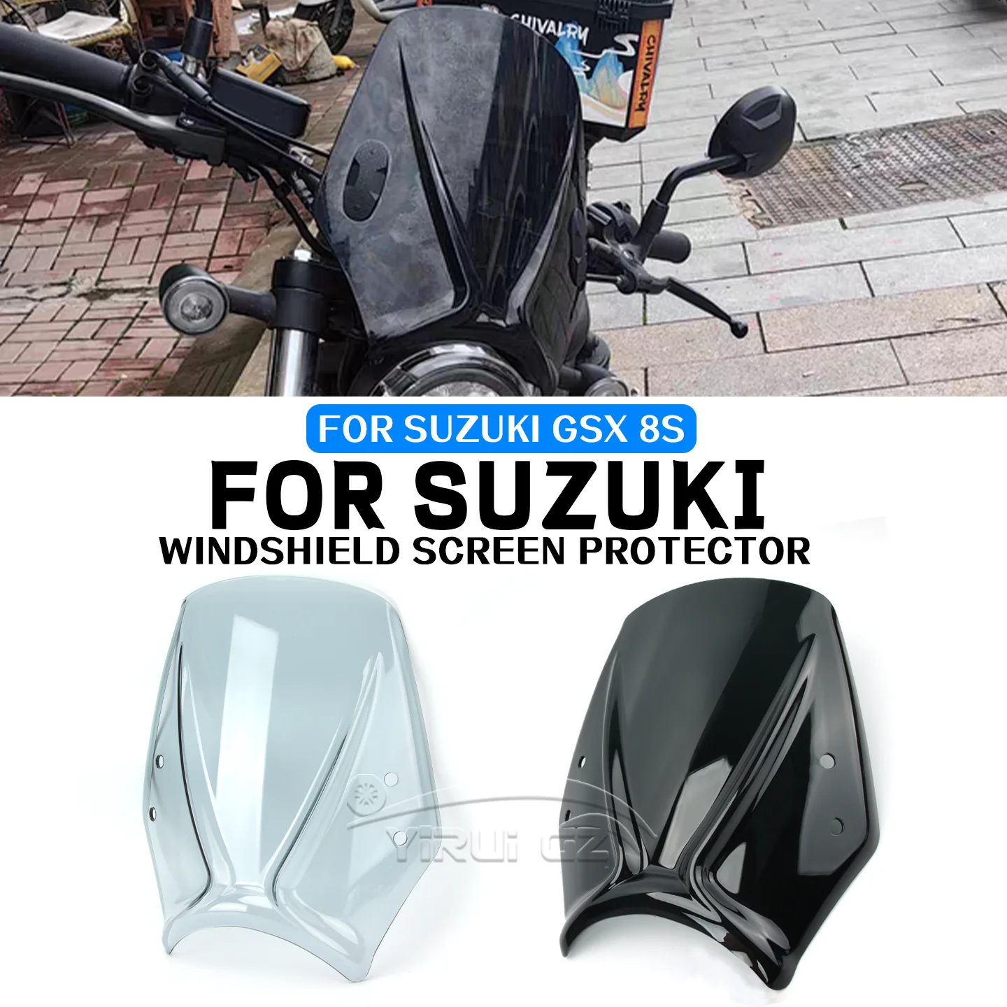 

Motorcycle Accessories For SUZUKI GSX 8S GSX8S 2023- GSX 8S GS X 8S GSX 8S Windscreen Screen Wind Deflectors Adjustable Bracket