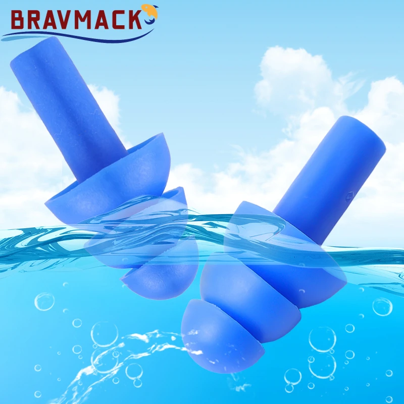 1Pair Soft Silicone Earplugs Waterproof Swimming Earplug Reusable Noise Blocking Comfortable Fit for Adults
