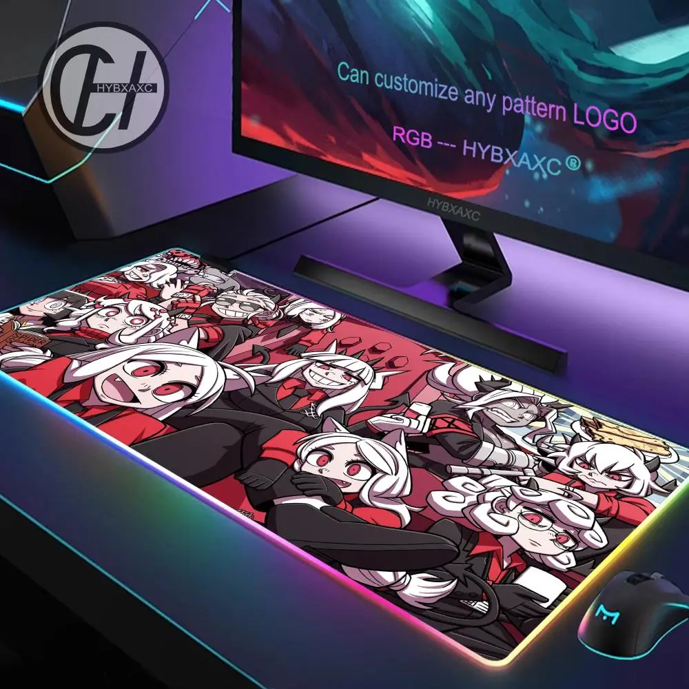 XXL Mouse Pad RGB Helltaker Gaming Mats Mousepad Gamer PC Desk Accessories Office Pc Setup Accessories Computer Table Mats Large