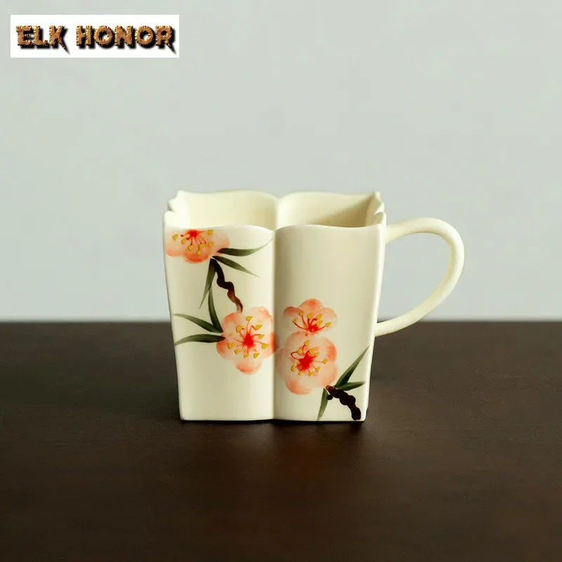 

90 мл чистая ручная роспись чая с персиковым цветком, чайная чашка для порошка Инь, чайная чаша с ручкой, дегустационная мастер-чашка, кофейная кружка, чайный набор кунг-фу, подарки