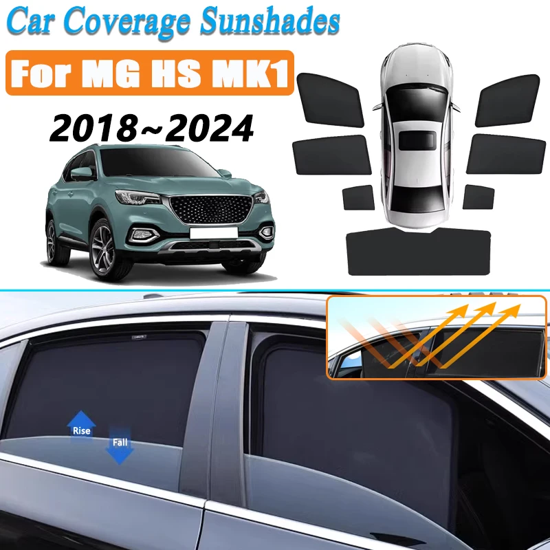 

Для MG HS EHS AS23 MK1 аксессуары 2018 ~ 2022 2023 2024 магнитный автомобильный солнцезащитный козырек, занавеска на лобовое стекло, солнцезащитные козырьки на боковое окно