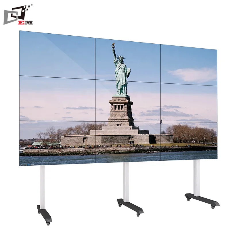 Image 6: Support mobile pour mur vidéo de 32 à 65 pouces, support TV 3x3 pour salle de réunion, support d'affichage multi-écrans professionnel sur roulettes