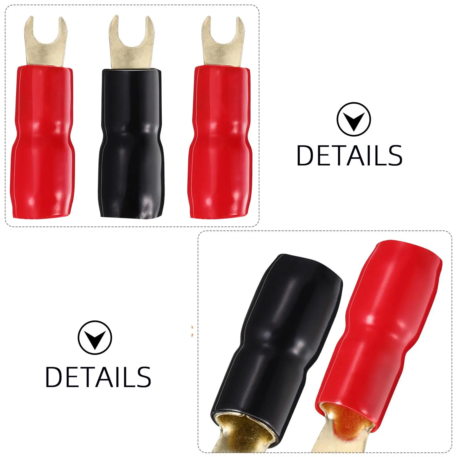 Crimp Barrier Connector Spade Copper 4ga Terminal Speaker Wire Connectors Spades Terminals