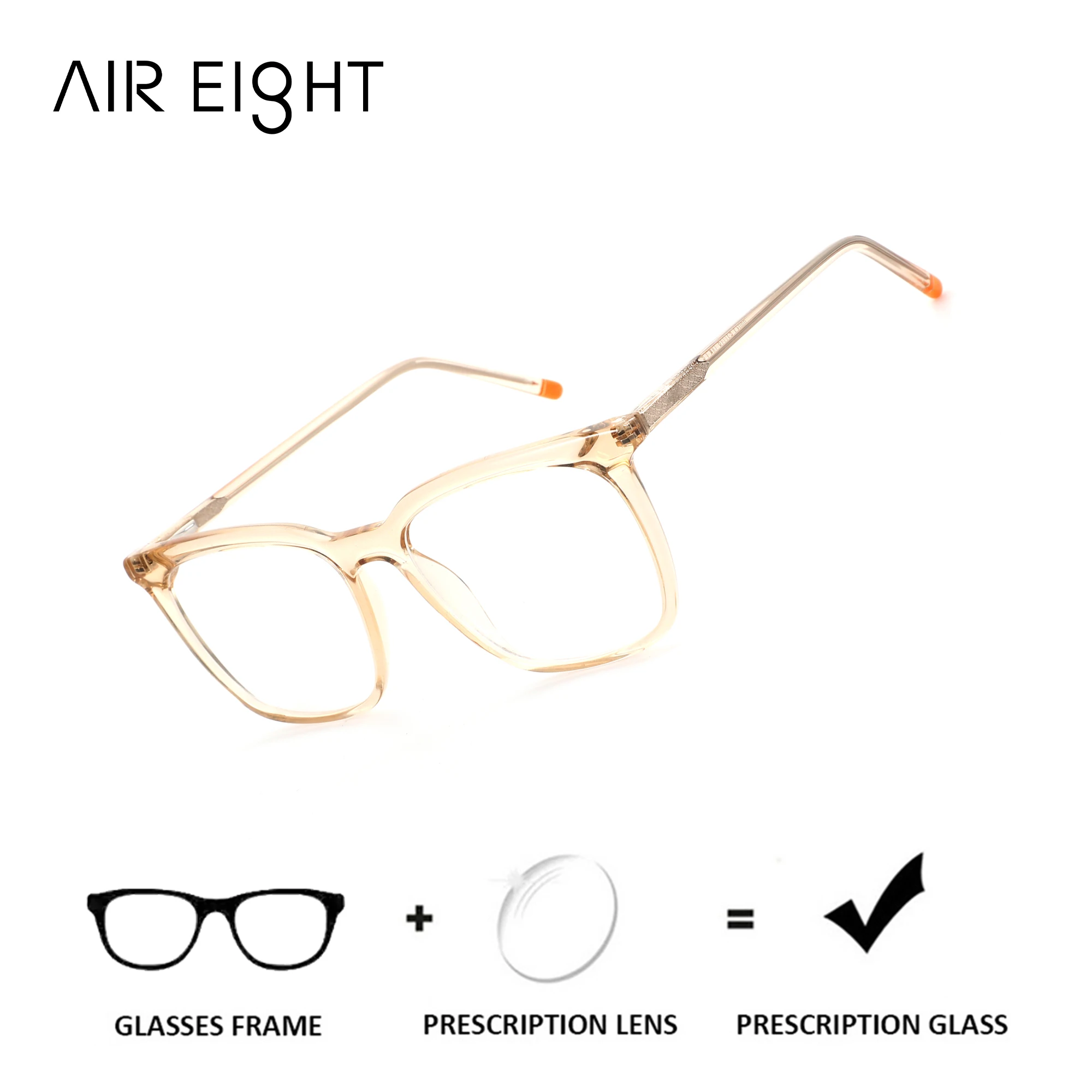 

AIREIGHT (M Size) Modish Square Custom Prescription Glasses For Men Women Progressive Lenses Myopia Optical Eyewear