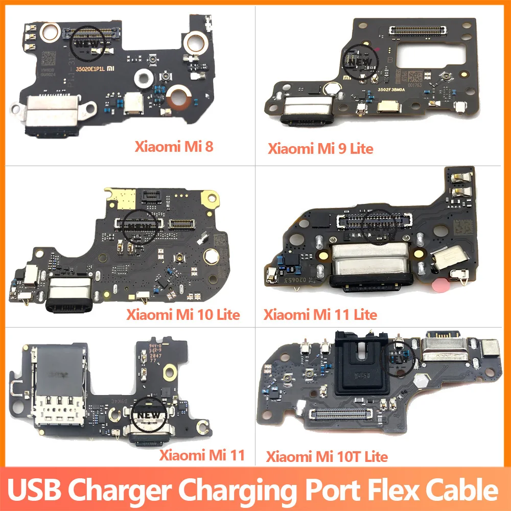 Original USB Charge Flex For Xiaomi Mi 8 9 10 11 10T Lite 9 Se 9T Pro Mix 2 2S USB Port Connector Dock Charging Flex Cable