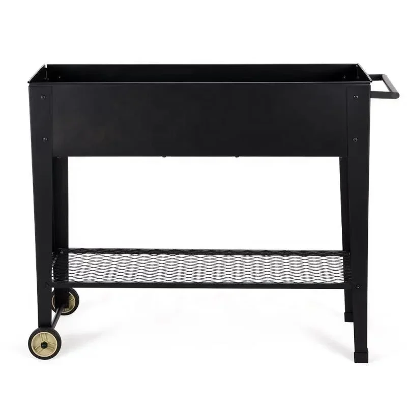 

Metal Elevated Garden Bed Flower Planter Bed box with Wheels for Flowers and Vegetables