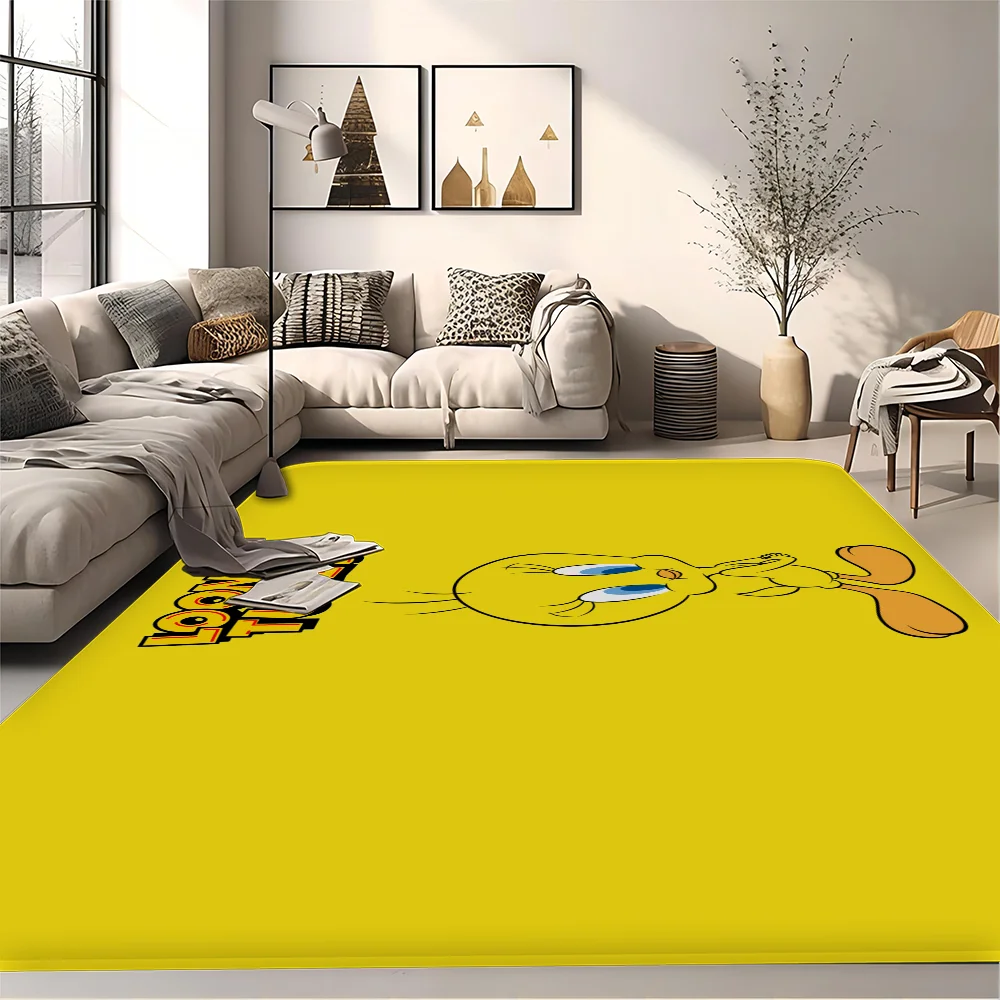 Yellow Cartoon T-Tweetys Bird Room Mats Cheaper Anti-slip Modern Living Room Balcony Printed Welcome Rug