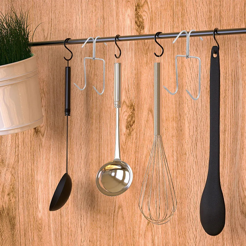 2Pcs Stainless Steel Meat Hooks Double Ended Hooks Butcher Hanging Bacon Poultry Roast Kitchen Supplies Household Meat Hangers