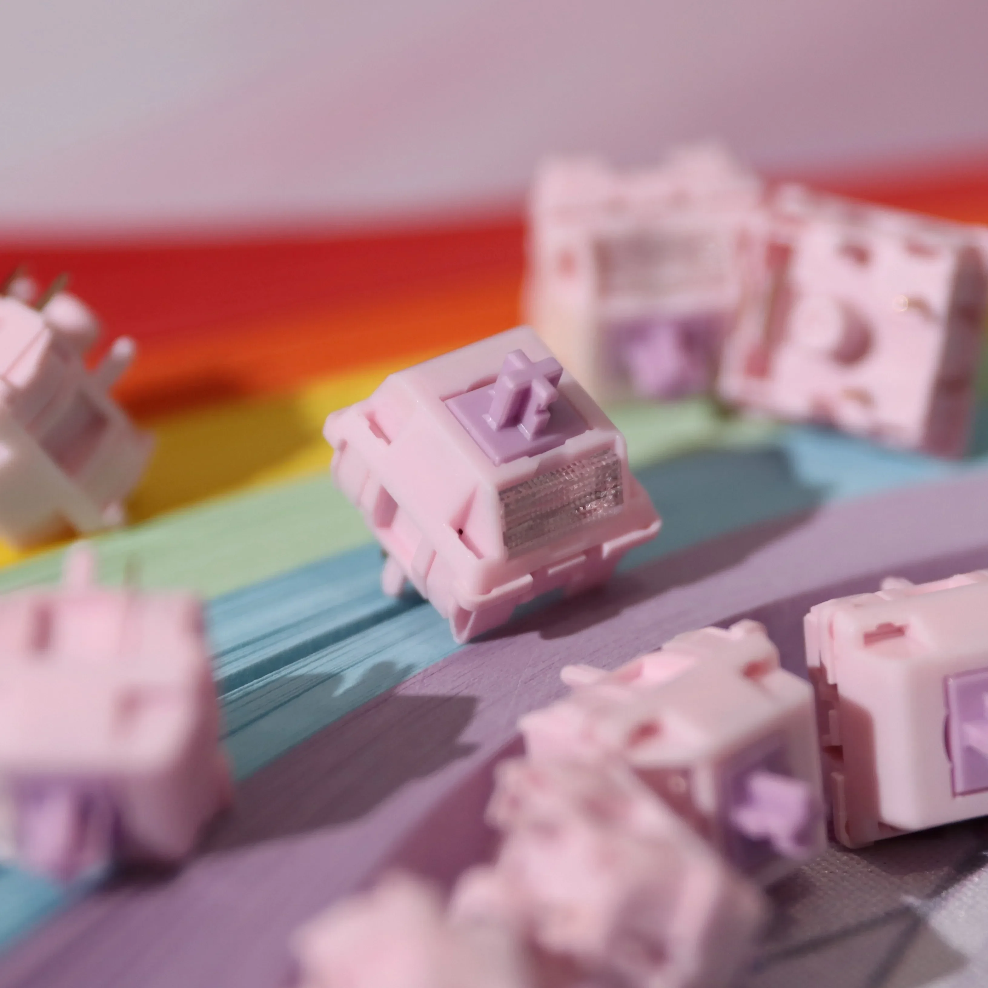 

IKEYX Studio Rabbit Purple V2 Большие усовершенствованные тактильные переключатели с горячей заменой 5-контактные механические переключатели клавиатуры по индивидуальному заказу DIY