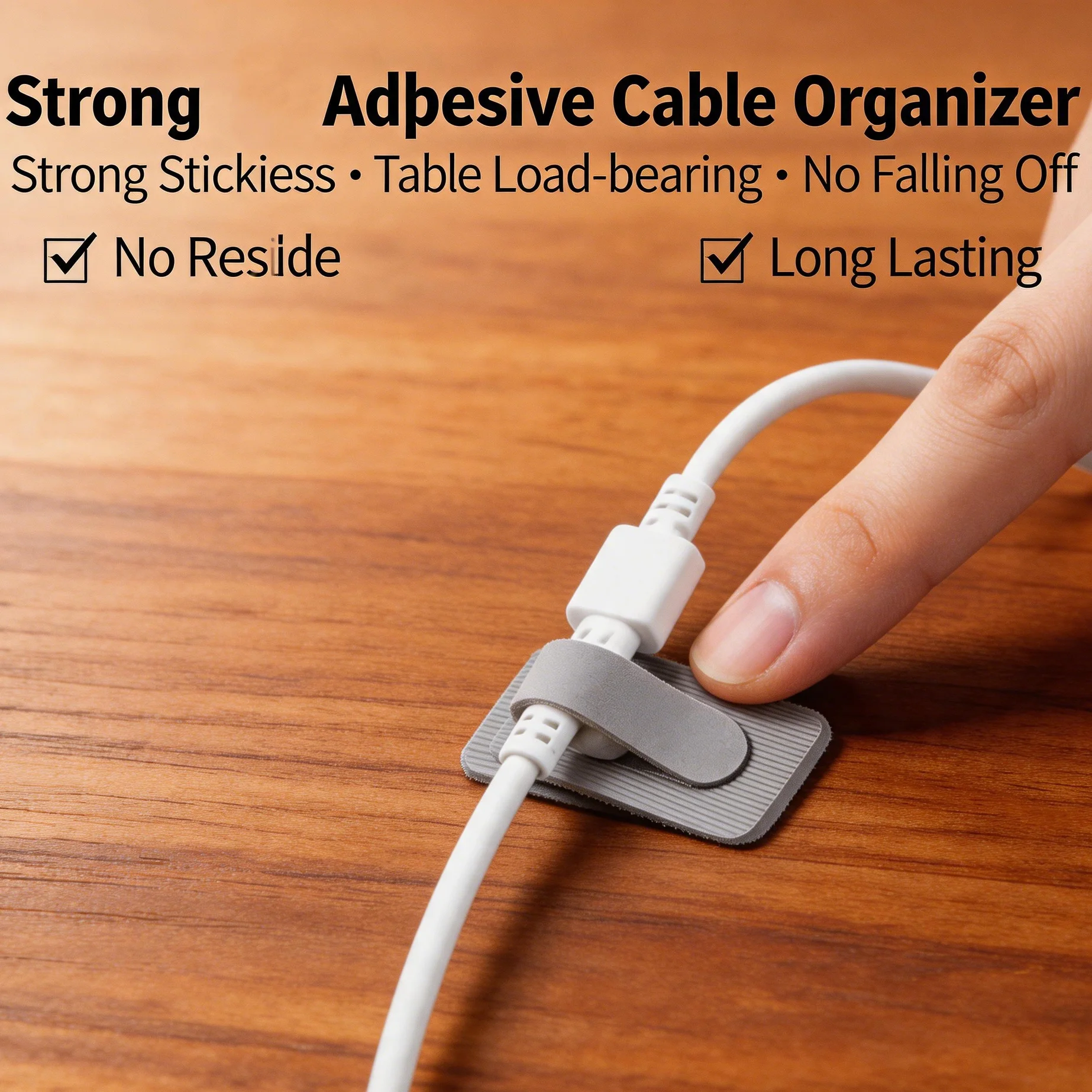 Reusable Cable Ties Fastening Wire Organizer Cord Rope Holder Self Adhesive Adjustable Cord Organizer Straps Desk Management
